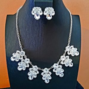 NWOT   Bling Bling! Handmade Crystal-Look Necklace and Earring Set